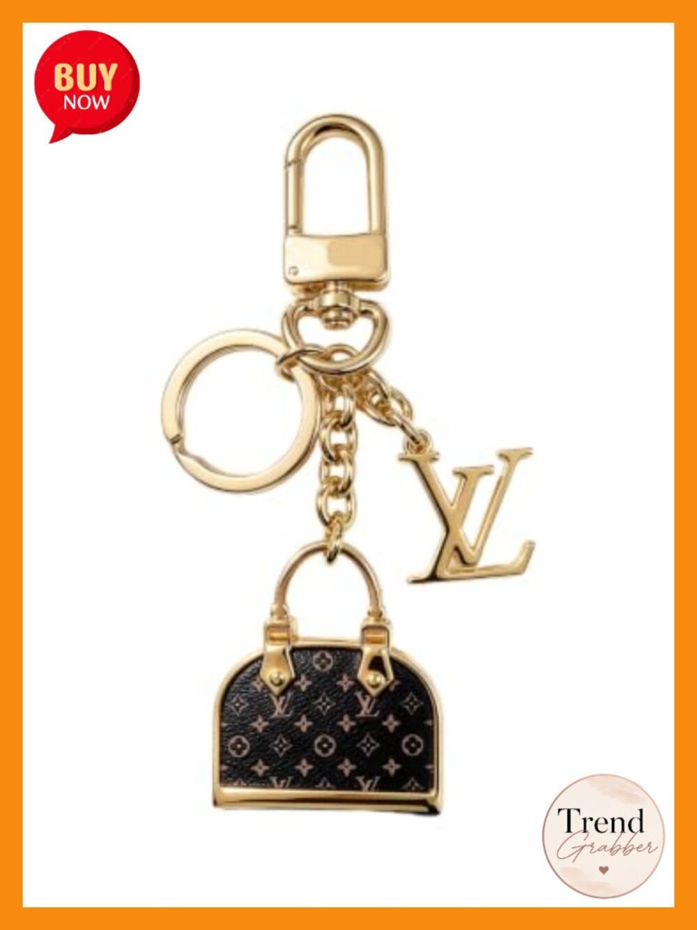 Gold Tone Mini Handbag Charm Keychain Purse Pendant Accessory